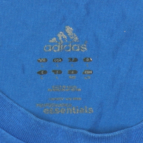 Adidas Men's Blue Climalite Essentials T-Shirt Size L Cotton Crew Neck
