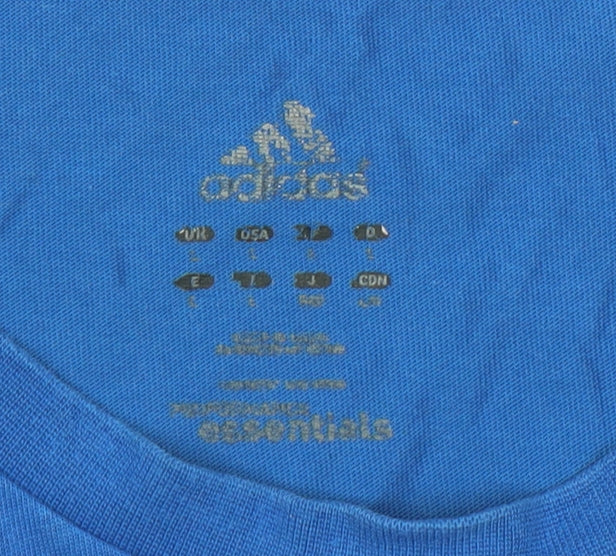 Adidas Men's Blue Climalite Essentials T-Shirt Size L Cotton Crew Neck