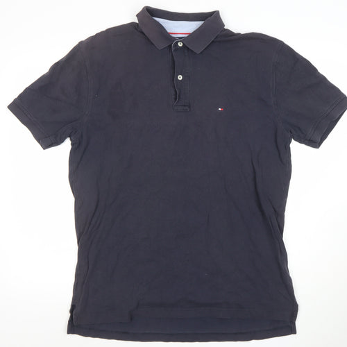 Tommy Hilfiger Men's Black Polo Shirt XL Cotton Classic Fit