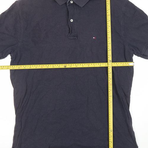 Tommy Hilfiger Men's Black Polo Shirt XL Cotton Classic Fit
