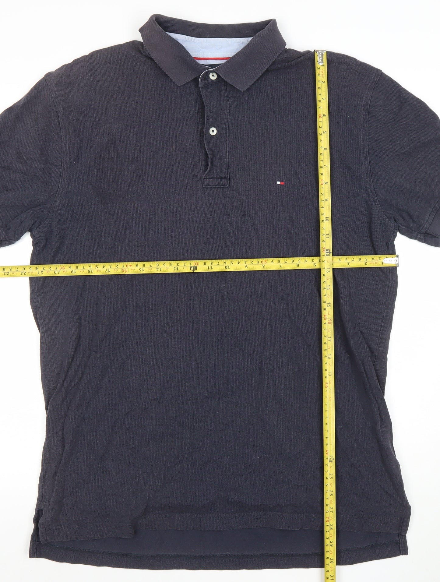 Tommy Hilfiger Men's Black Polo Shirt XL Cotton Classic Fit