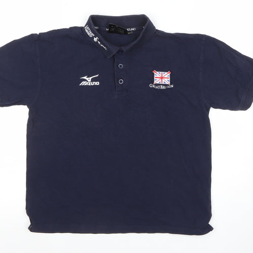 Mizuno Boys Blue Great Britain Polo Shirt 12 Years Sports Style