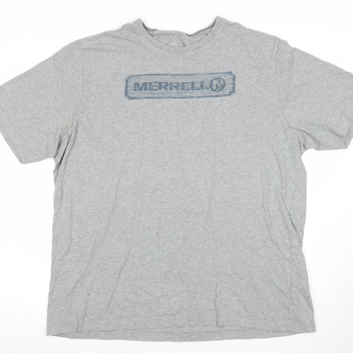 Merrell Men Grey XL Crew Neck T-Shirt Organic Cotton Casual Top