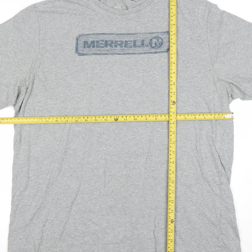 Merrell Men Grey XL Crew Neck T-Shirt Organic Cotton Casual Top