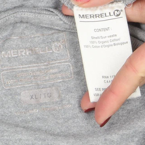Merrell Men Grey XL Crew Neck T-Shirt Organic Cotton Casual Top