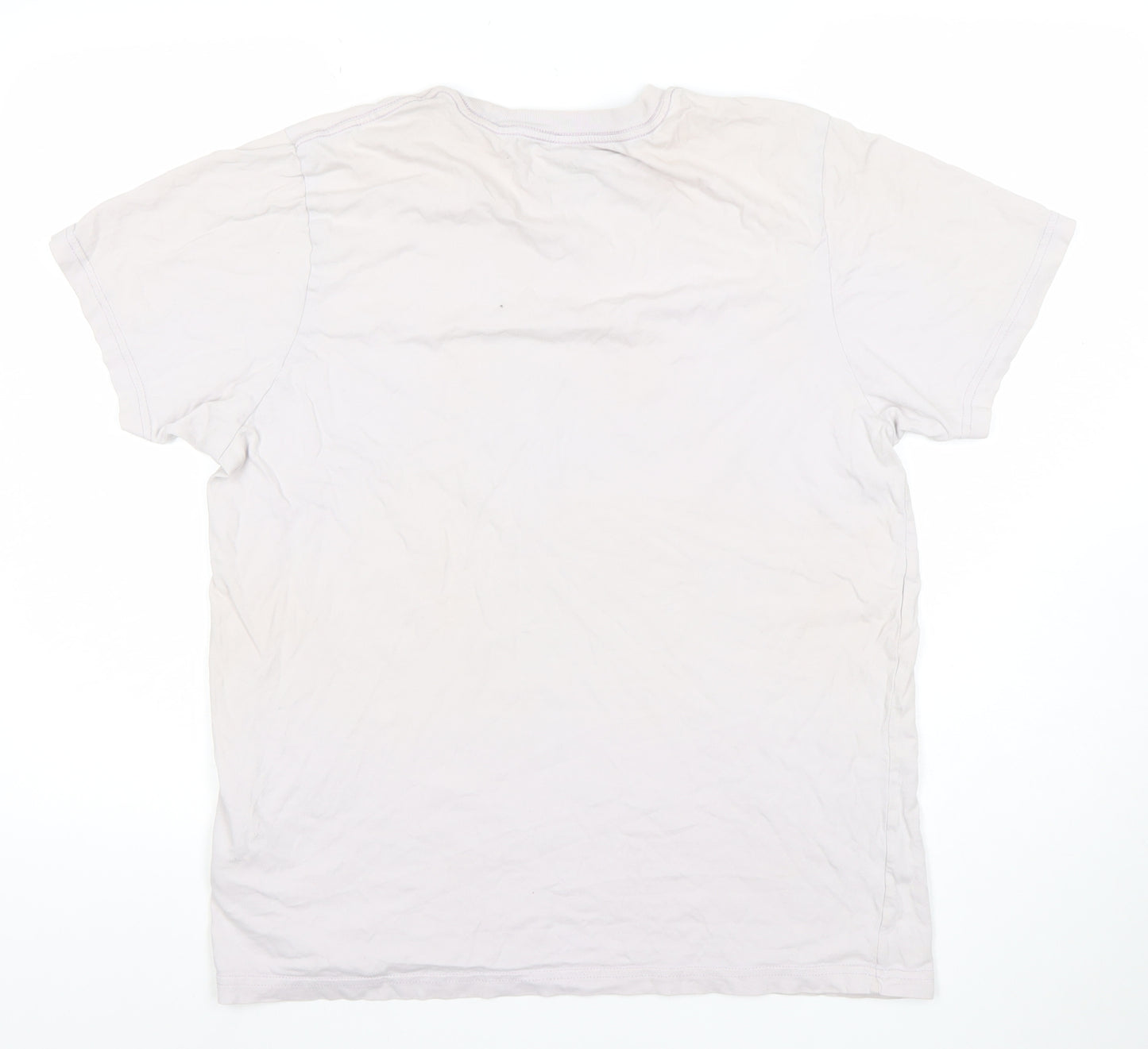 Vans Men White Cotton Crew Neck Short Sleeve T-Shirt Size L