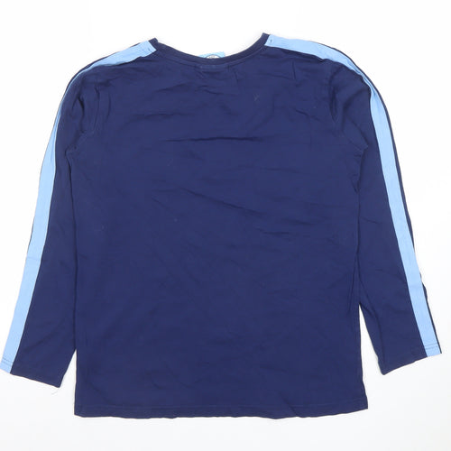 Manchester City Boys Blue Long Sleeve Cotton Football T-Shirt 12-13 Years