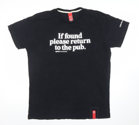 Xplicit Mens Black Funny Pub Quote Graphic T-Shirt Size L