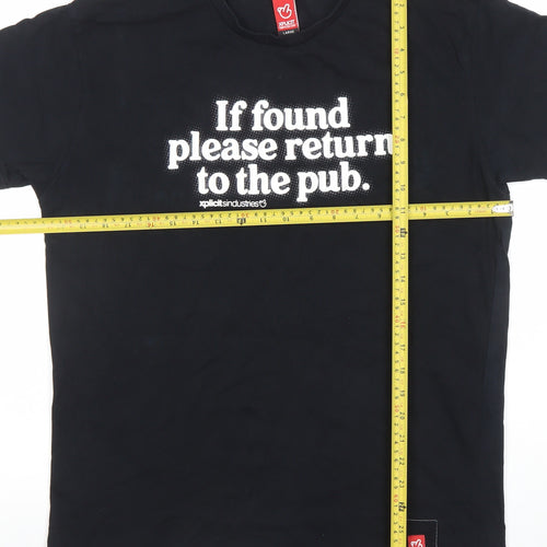 Xplicit Mens Black Funny Pub Quote Graphic T-Shirt Size L
