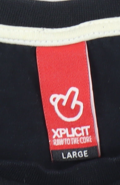 Xplicit Mens Black Funny Pub Quote Graphic T-Shirt Size L