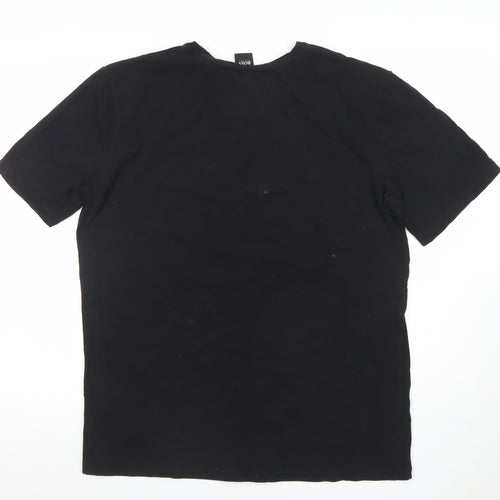 Hugo Boss Men's Black Logo Crew Neck T-Shirt Size L Cotton Jersey