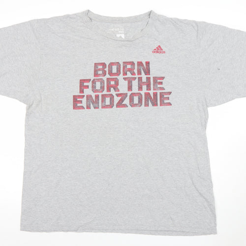 Adidas Men's Grey XL Graphic Sports T-Shirt Crew Neck Short Sleeve