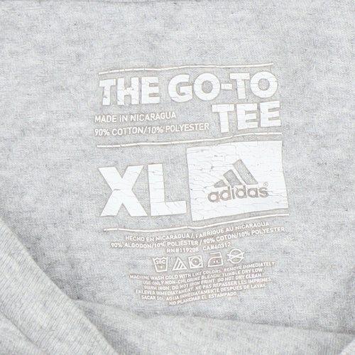 Adidas Men's Grey XL Graphic Sports T-Shirt Crew Neck Short Sleeve