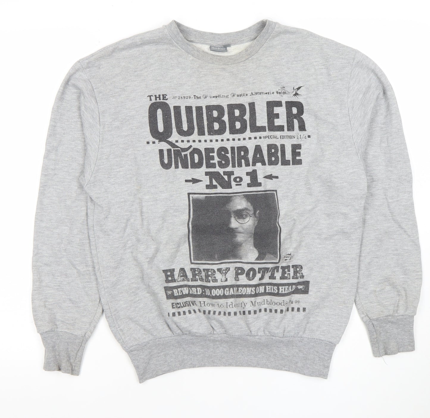 Harry Potter Women's Grey Quibbler Print Sweatshirt Size 12