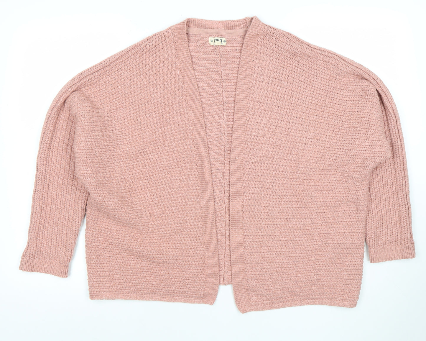 FatFace Women’s Pink Cotton Blend Chunky Knit Open Cardigan Size 12