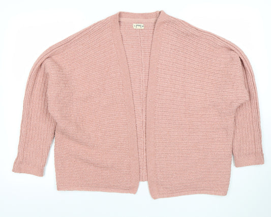FatFace Women’s Pink Cotton Blend Chunky Knit Open Cardigan Size 12