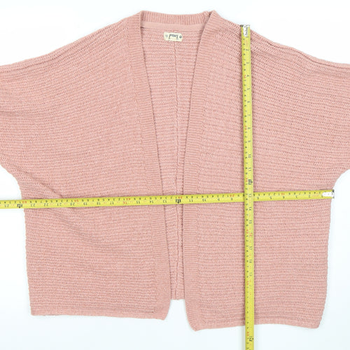 FatFace Women’s Pink Cotton Blend Chunky Knit Open Cardigan Size 12
