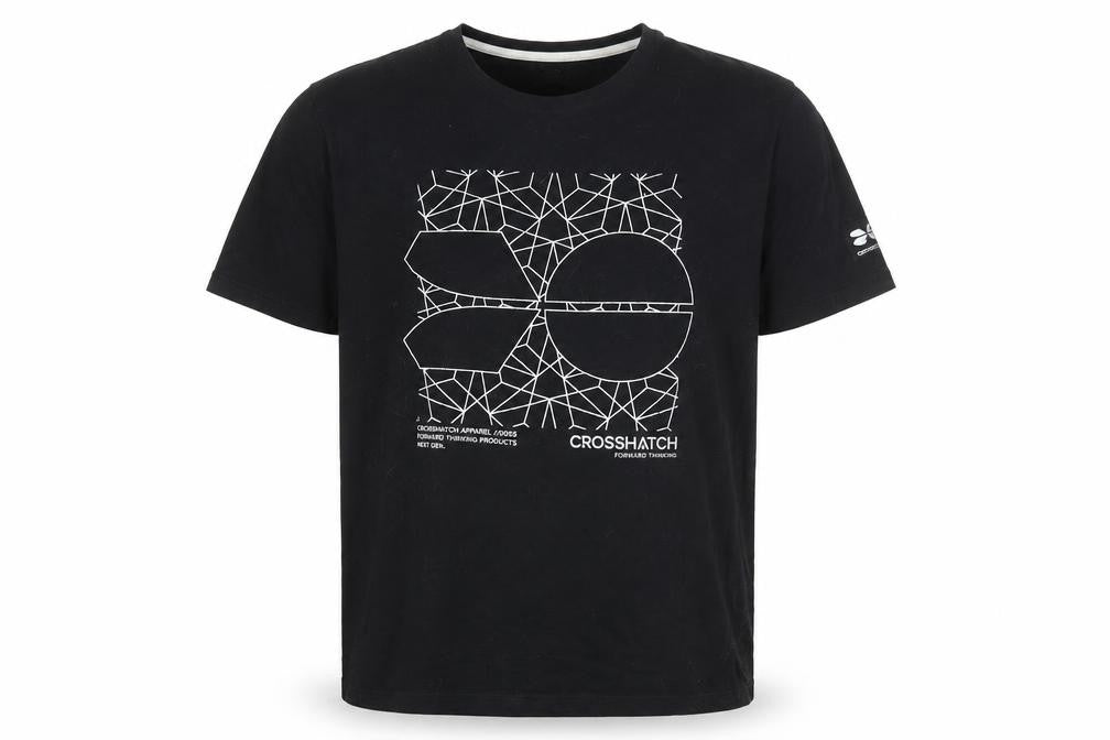 Crosshatch Mens Black Graphic Print Crew Neck T-Shirt L