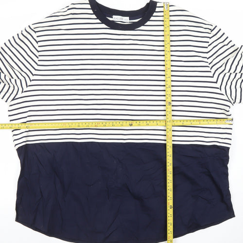 Gallery Women’s Blue Striped Long Sleeve Cotton Modal Nautical T-Shirt XL
