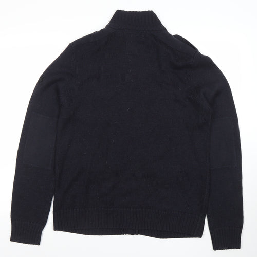 Dissident Men's Black L Military Button Cardigan Jumper