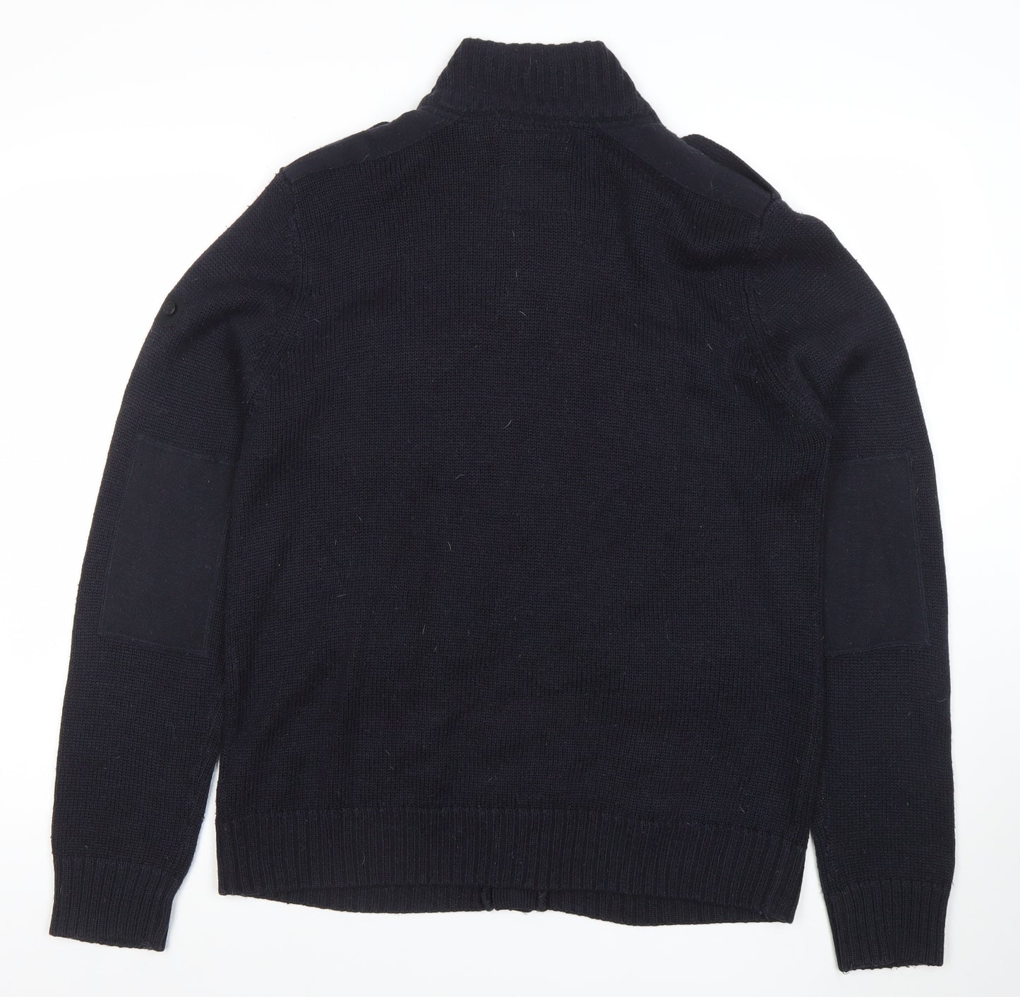 Dissident Men's Black L Military Button Cardigan Jumper