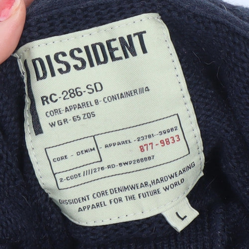 Dissident Men's Black L Military Button Cardigan Jumper