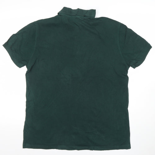 U.S. Polo Assn. Men's Green Cotton Polo Shirt Size L Short Sleeve