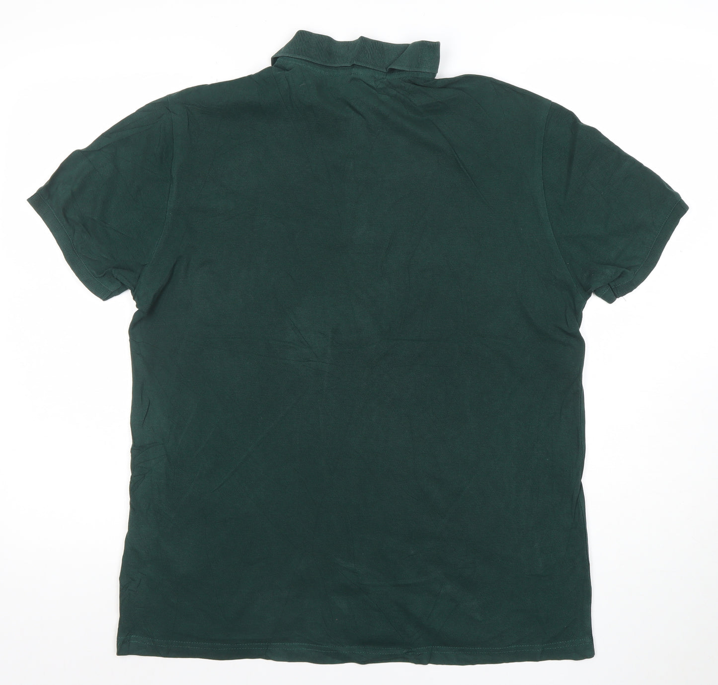 U.S. Polo Assn. Men's Green Cotton Polo Shirt Size L Short Sleeve