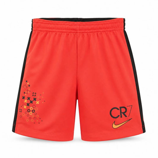 Front view of Nike boys’ red dri-fit athletic football shorts xs 122-128 cm