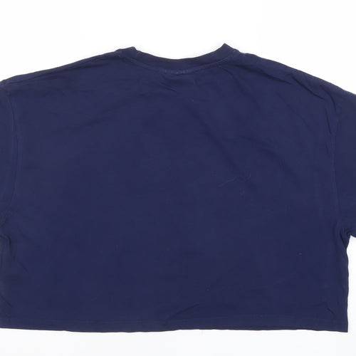 Yale University Women's Blue Cropped T-Shirt XL Relaxed Fit