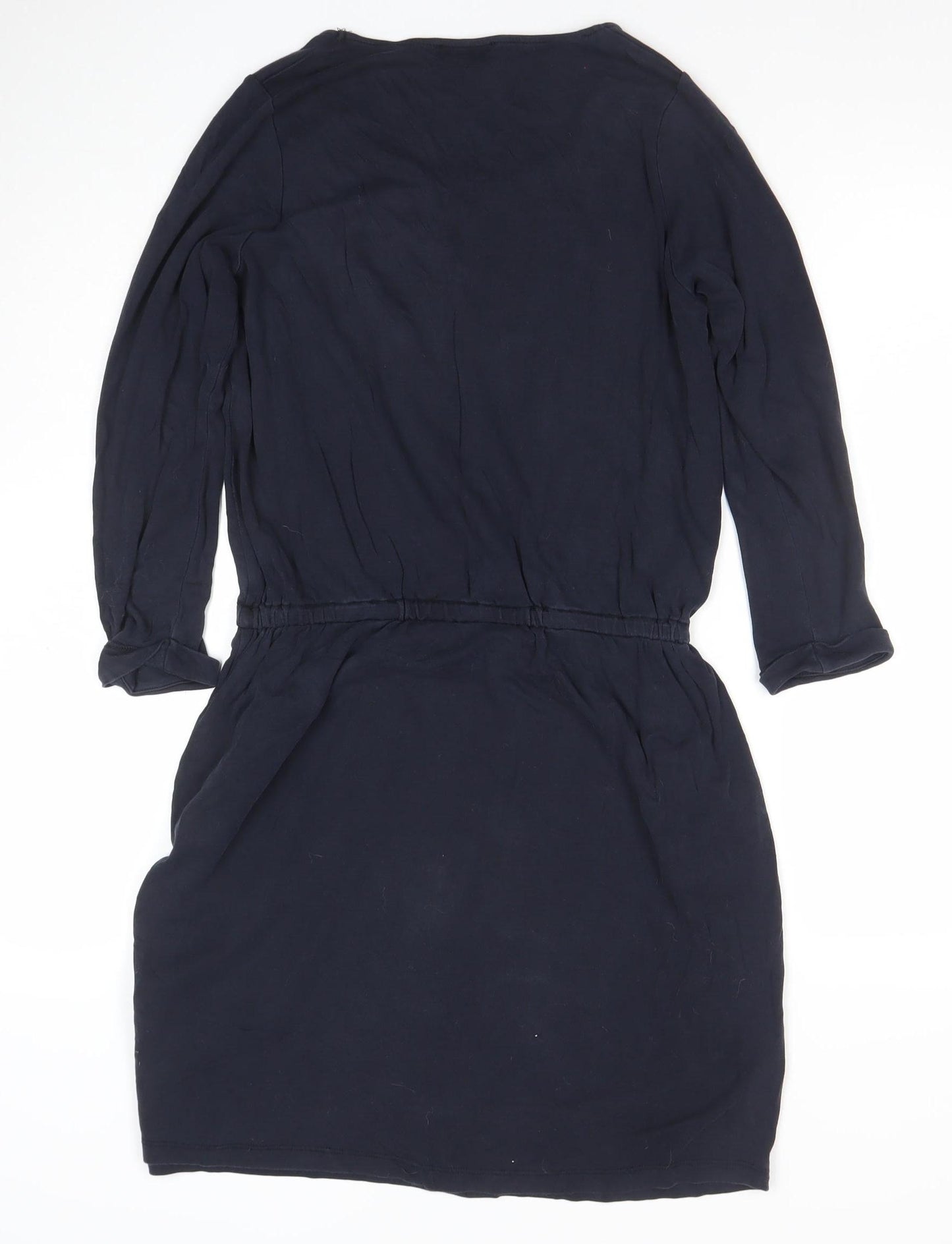 The White Company Womens Blue Cotton Knee Length 3/4 Sleeve A-Line Dress Size M