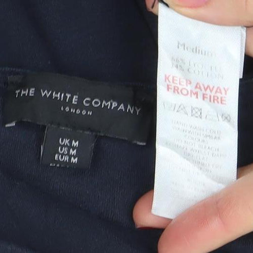 The White Company Womens Blue Cotton Knee Length 3/4 Sleeve A-Line Dress Size M