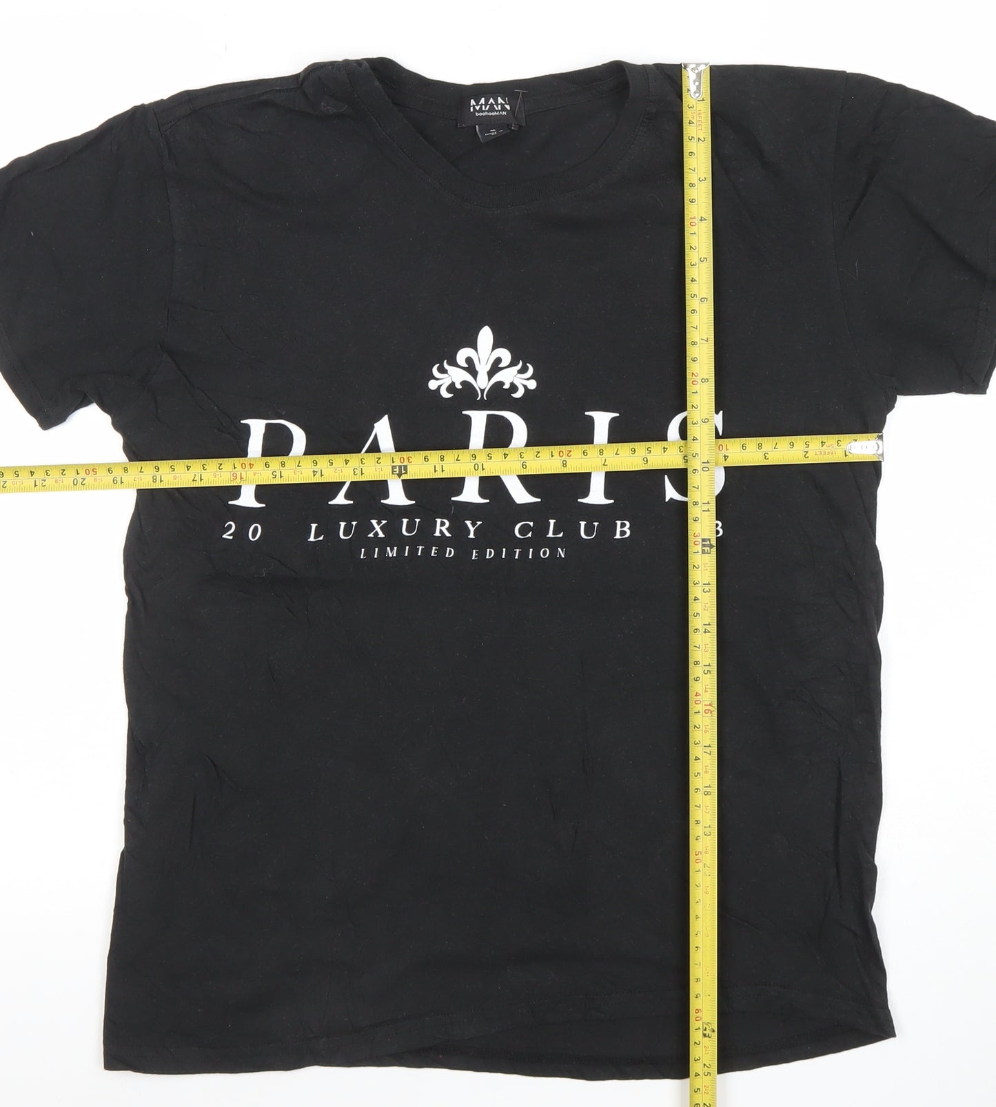 boohooMAN Men's Black Paris Luxury Club Graphic T-Shirt Size M
