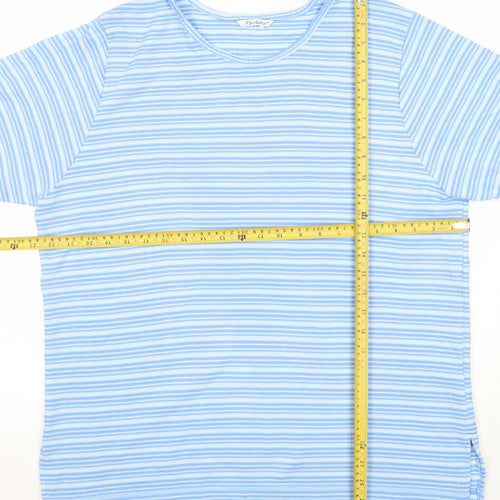 Berkertex Women Blue Striped Short Sleeve Jersey T-Shirt Size 16