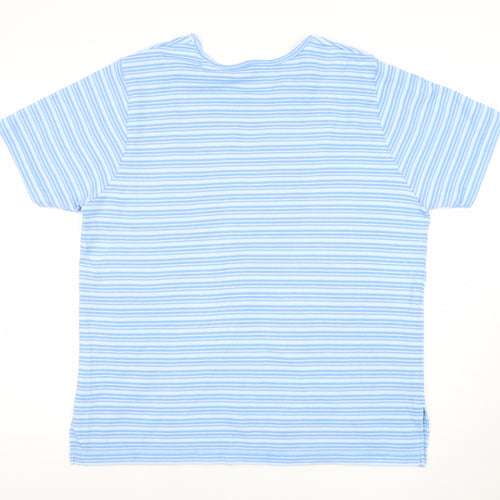 Berkertex Women Blue Striped Short Sleeve Jersey T-Shirt Size 16