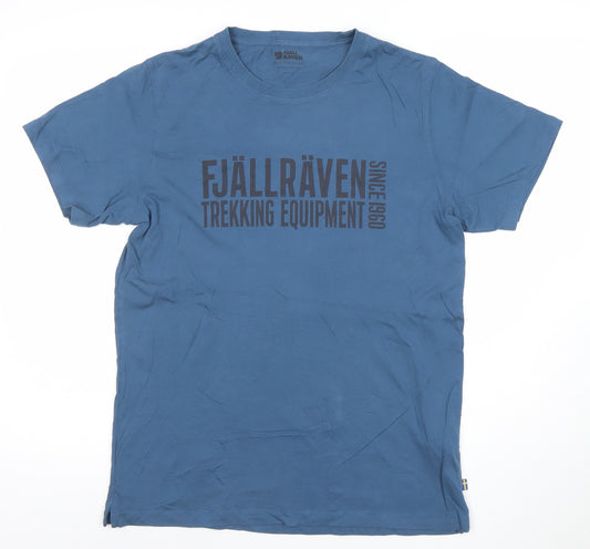 Fjällräven Men's Blue Cotton Graphic Outdoor T-Shirt Size L