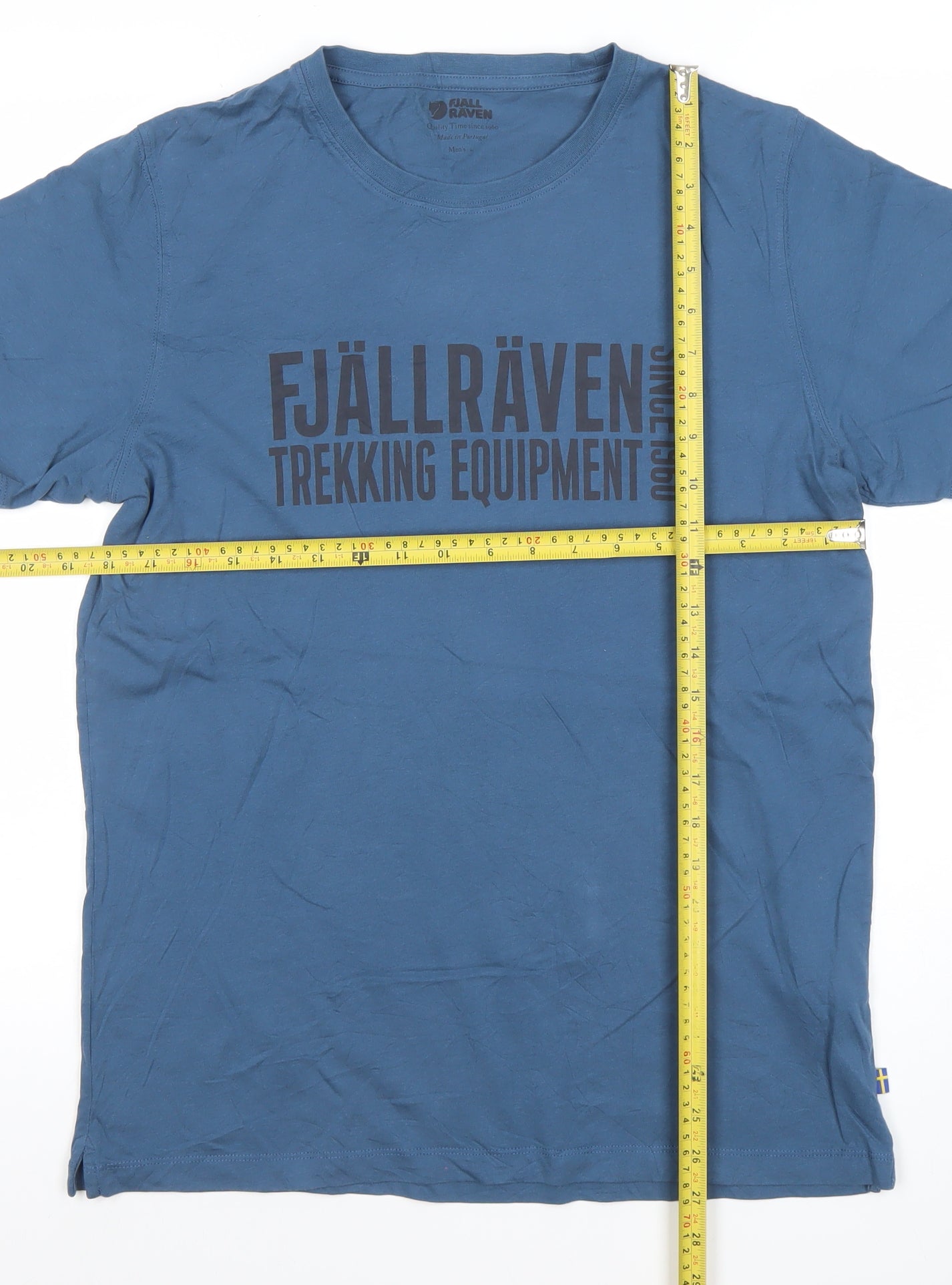 Fjällräven Men's Blue Cotton Graphic Outdoor T-Shirt Size L