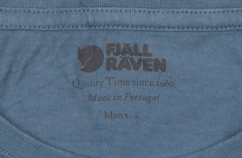Fjällräven Men's Blue Cotton Graphic Outdoor T-Shirt Size L