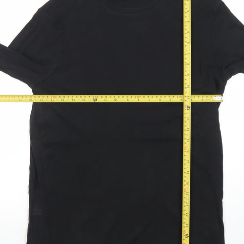 Cotton Traders Men's Black Long Sleeve Crew Neck Cotton T-Shirt Size L