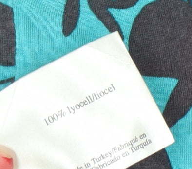 Laura Ashley Womens Blue Floral Wrap Blouse UK 10 Short Sleeve