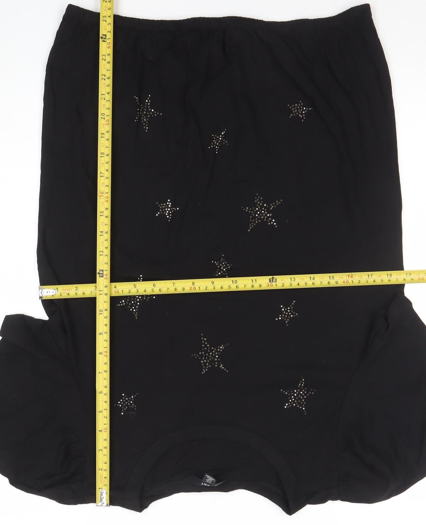 NEXT Womens Black Star Embellished Short Sleeve T-Shirt Size 12