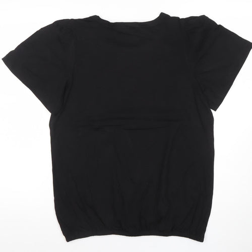 NEXT Womens Black Star Embellished Short Sleeve T-Shirt Size 12