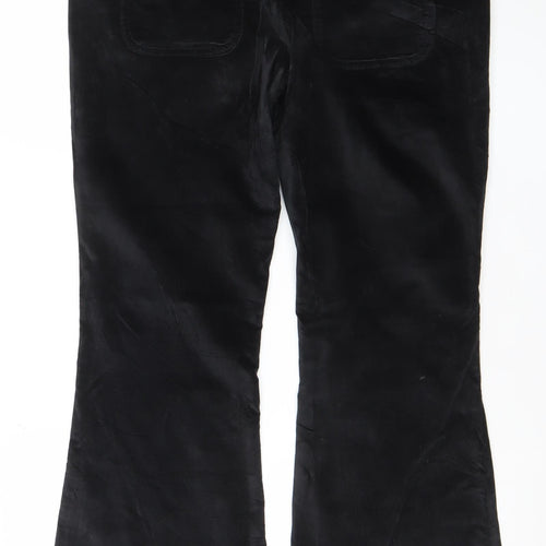 Bourne Women's Black Cotton Blend Flared Trousers Size 14