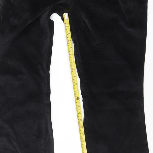 Bourne Women's Black Cotton Blend Flared Trousers Size 14