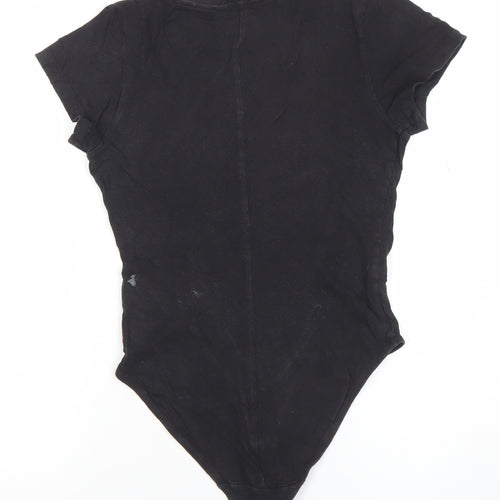 Levi's Women's Black Short Sleeve Bodysuit Size S Classic Cotton Logo Style