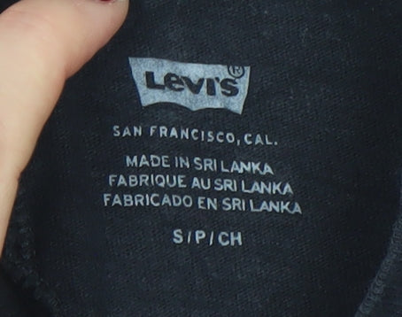 Levi's Women's Black Short Sleeve Bodysuit Size S Classic Cotton Logo Style