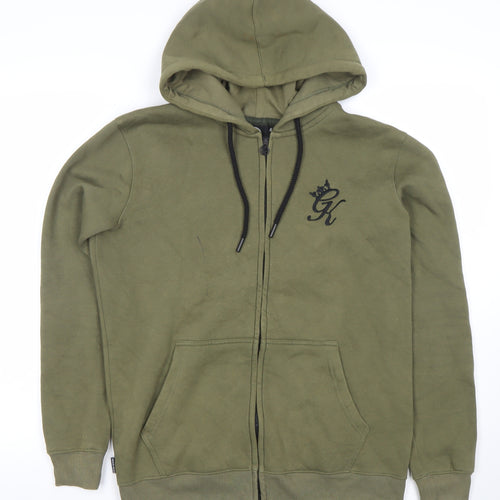 Gym King Men's Green Full Zip Hoodie Size S Logo Hooded Sweatshirt