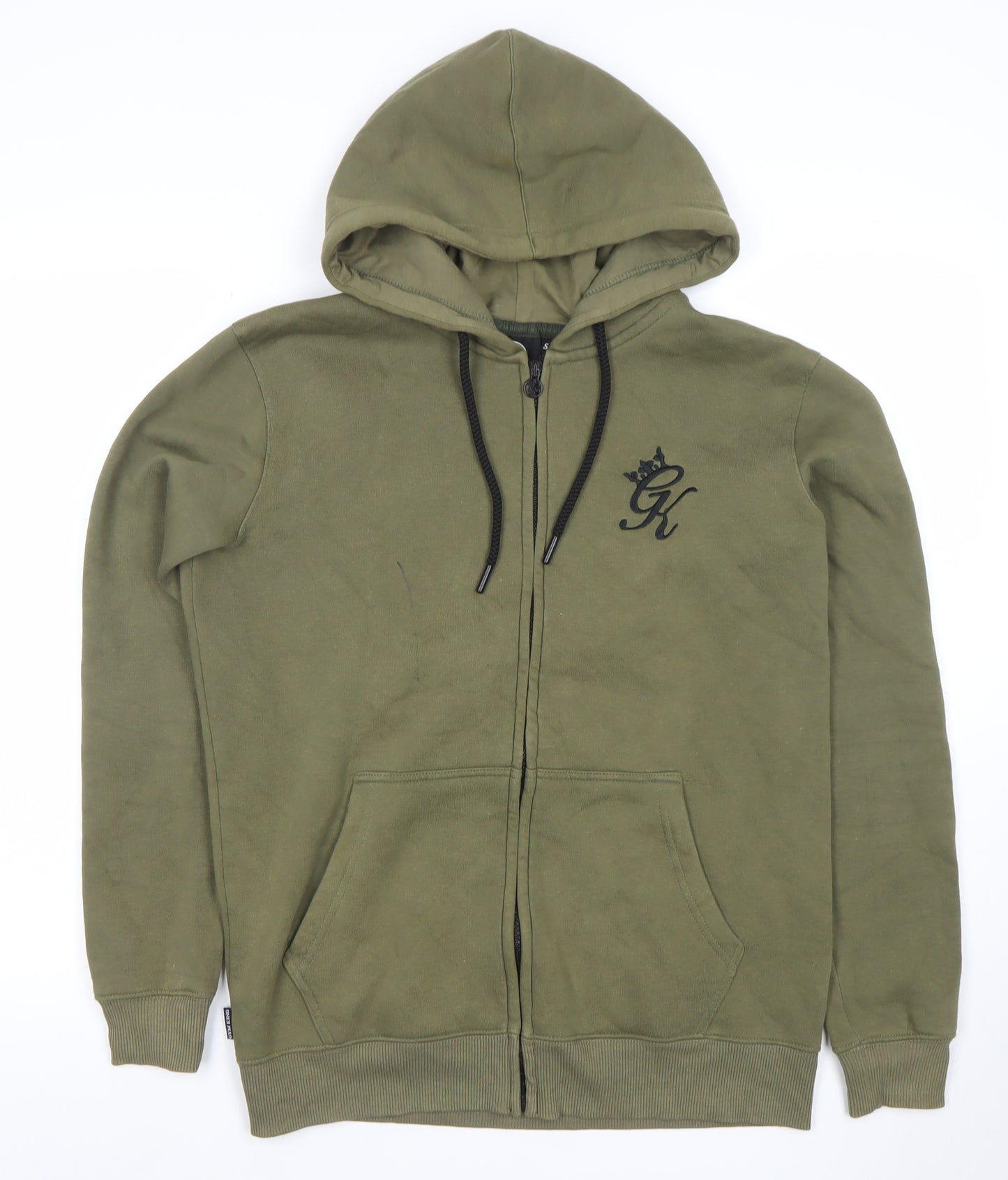 Gym King Men's Green Full Zip Hoodie Size S Logo Hooded Sweatshirt
