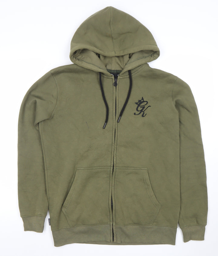 Gym King Men's Green Full Zip Hoodie Size S Logo Hooded Sweatshirt
