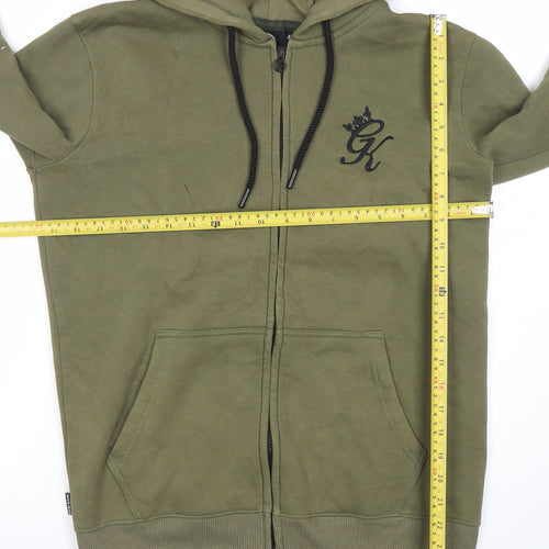 Gym King Men's Green Full Zip Hoodie Size S Logo Hooded Sweatshirt